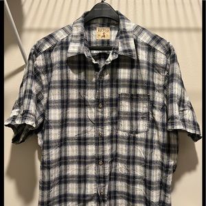 Men’s RedHead Short Sleeve Button Down Blue Plaid Shirt (XXL)